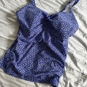 L.L. Bean Blue and White Swim Top Cami